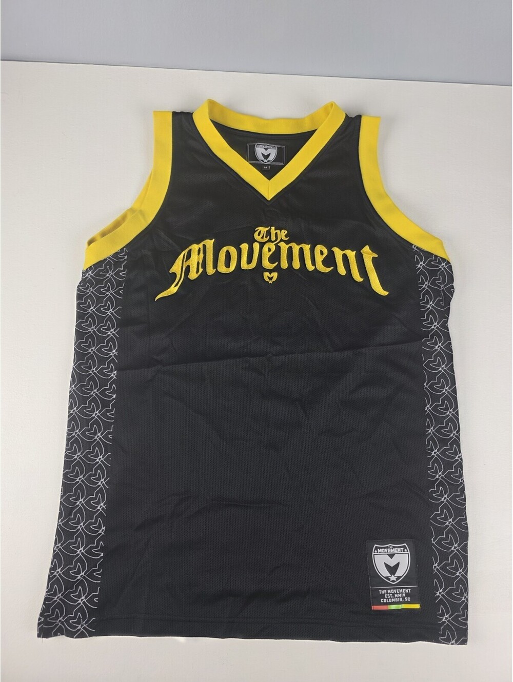 The Movement - Embroidered Basketball Jersey - Black/Yellow SP Sz Medium UEC
